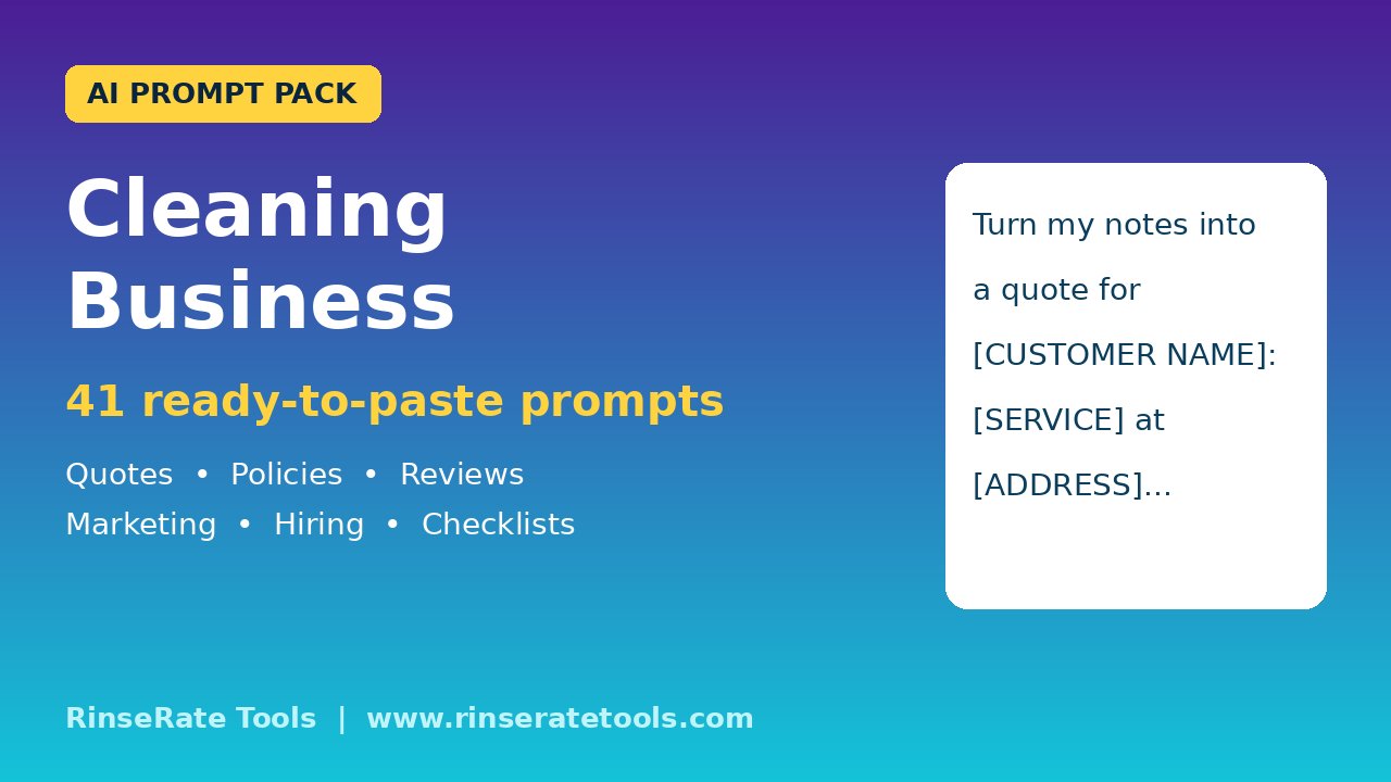 House and Commercial Cleaning AI Prompt Pack cover
