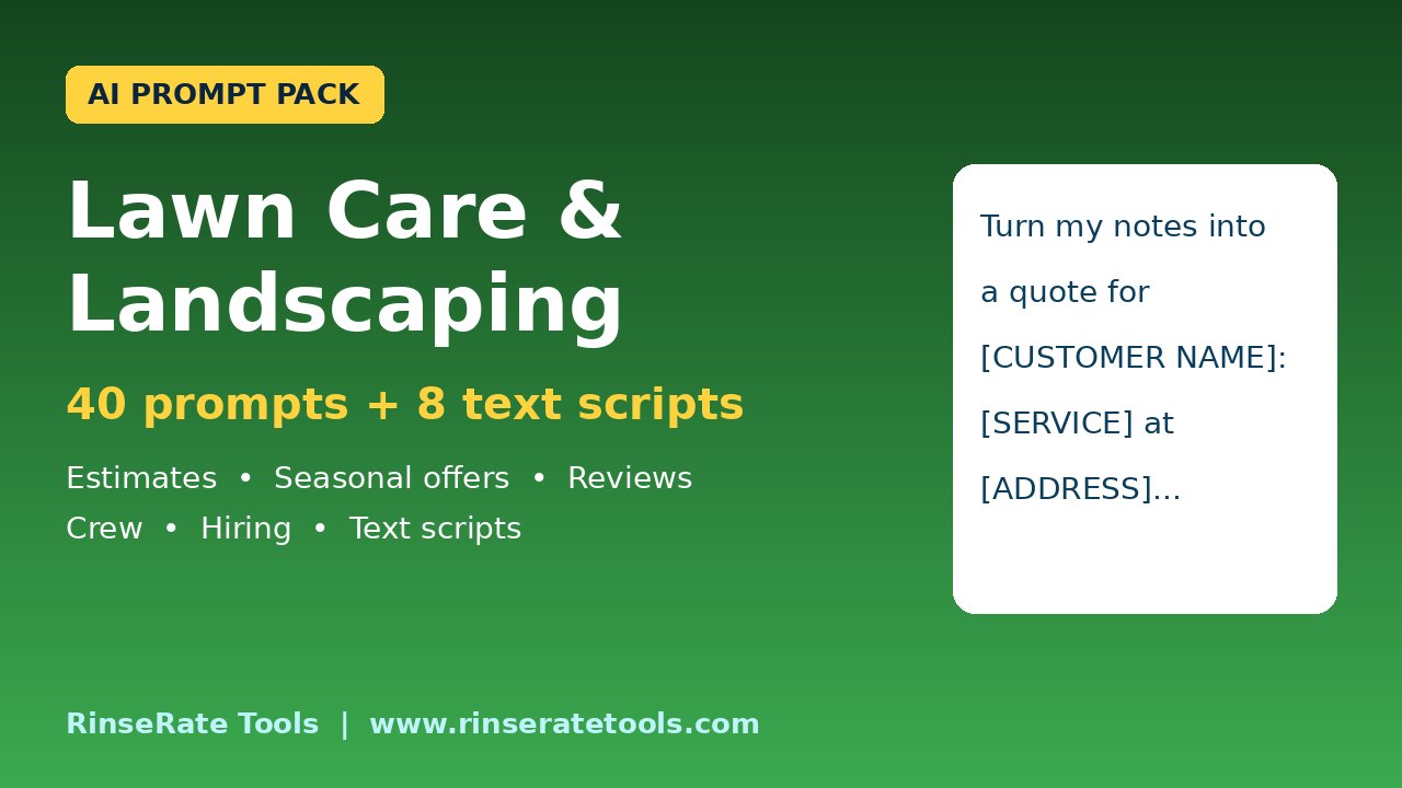 Lawn Care and Landscaping AI Prompt Pack cover