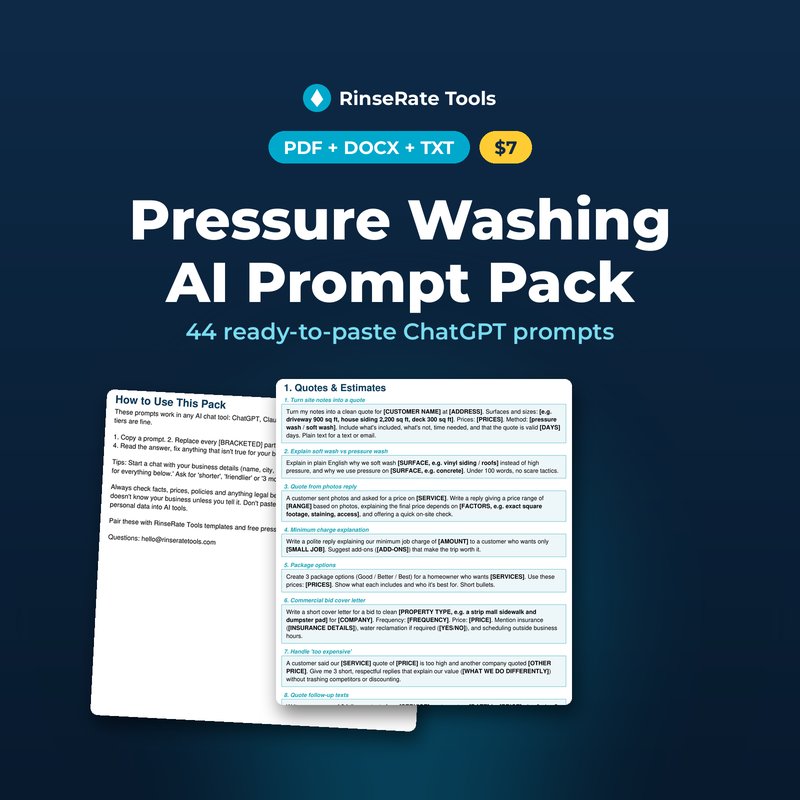 Pressure Washing AI Prompt Pack cover